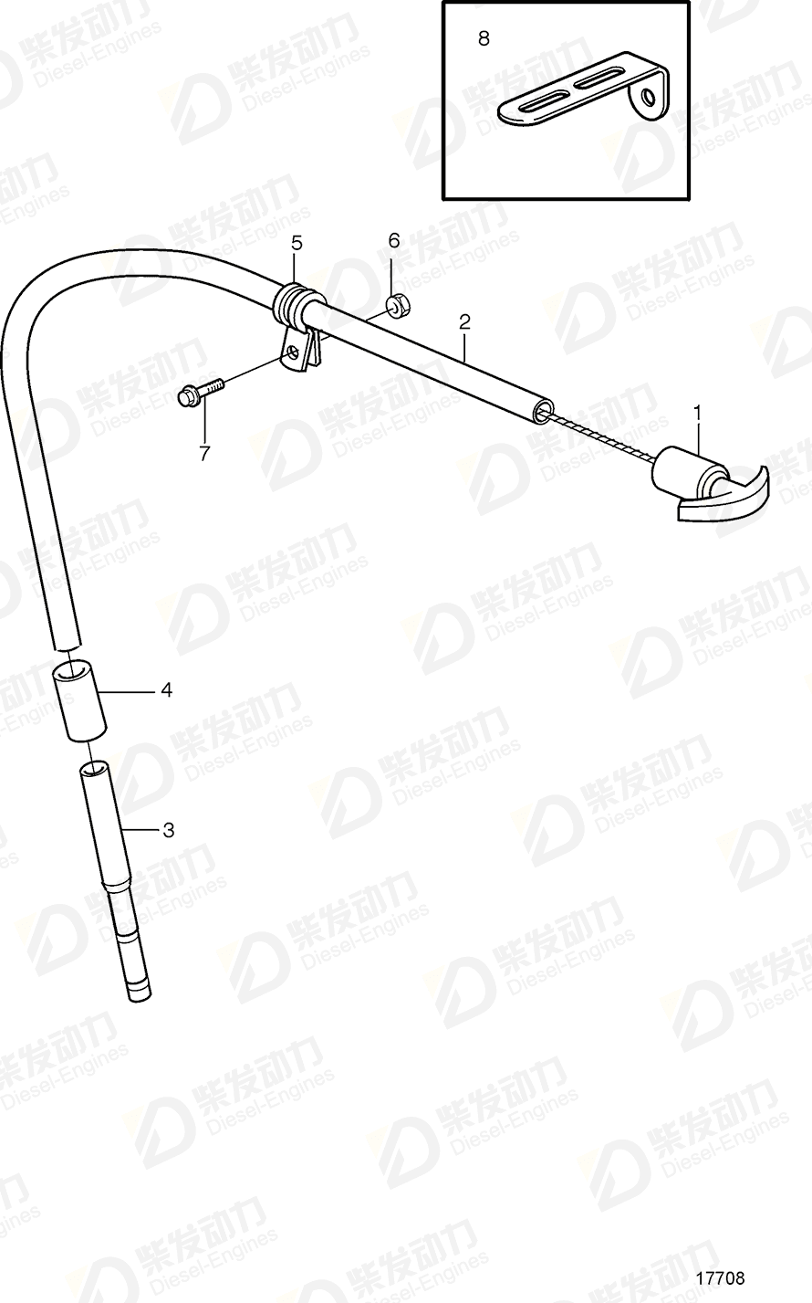 volvo penta Dipstick 3829946 Drawing volvo penta Dipstick 3829946 Drawing